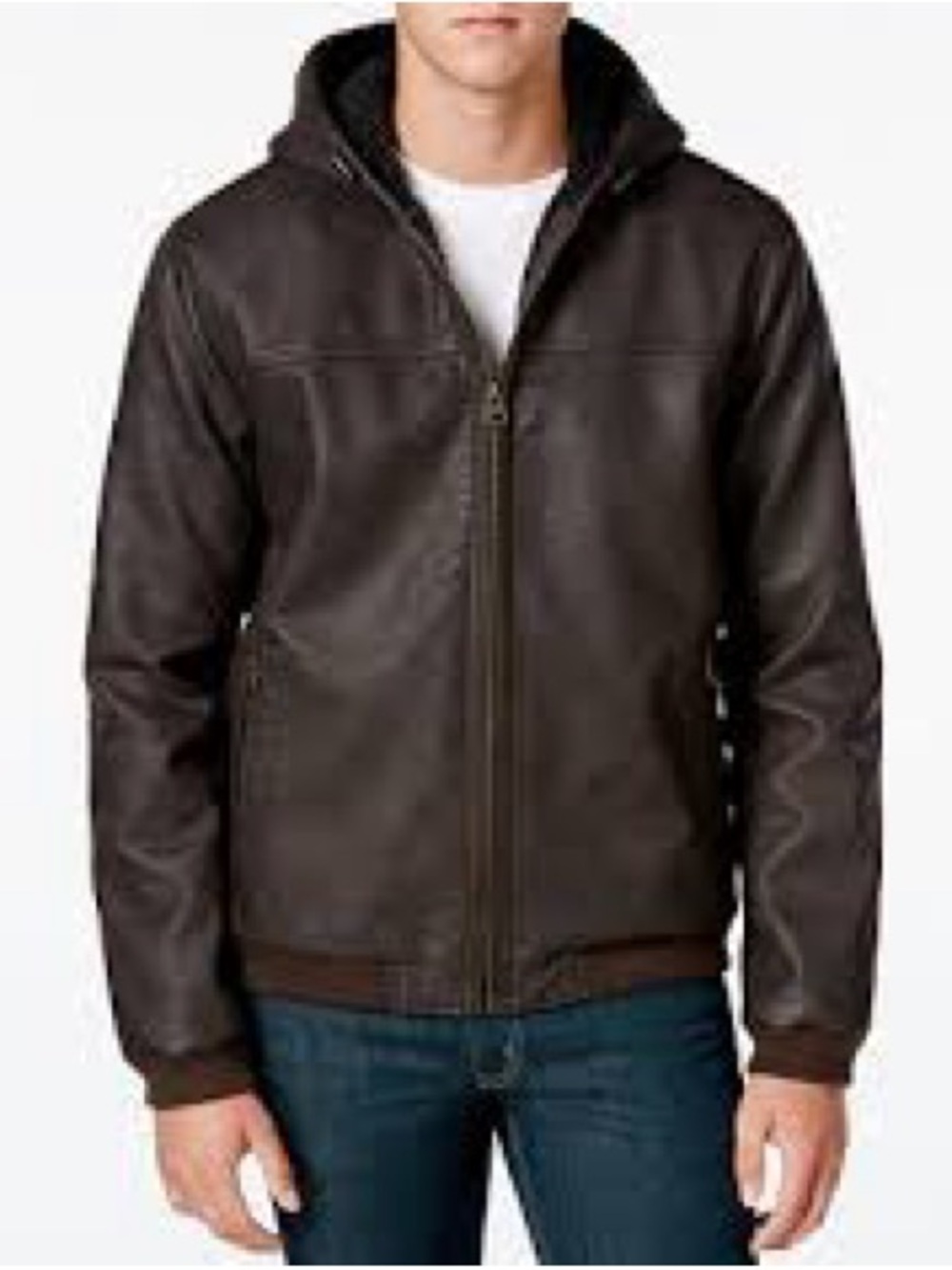 Levi's Brown Lined Hooded Bomber Jacket